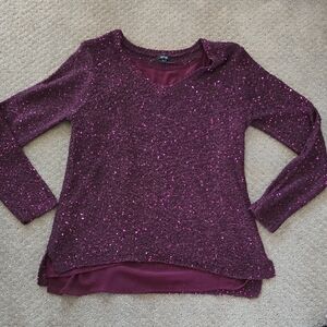 Apt. 9 Burgundy Sequin Knit Top, Women's XL